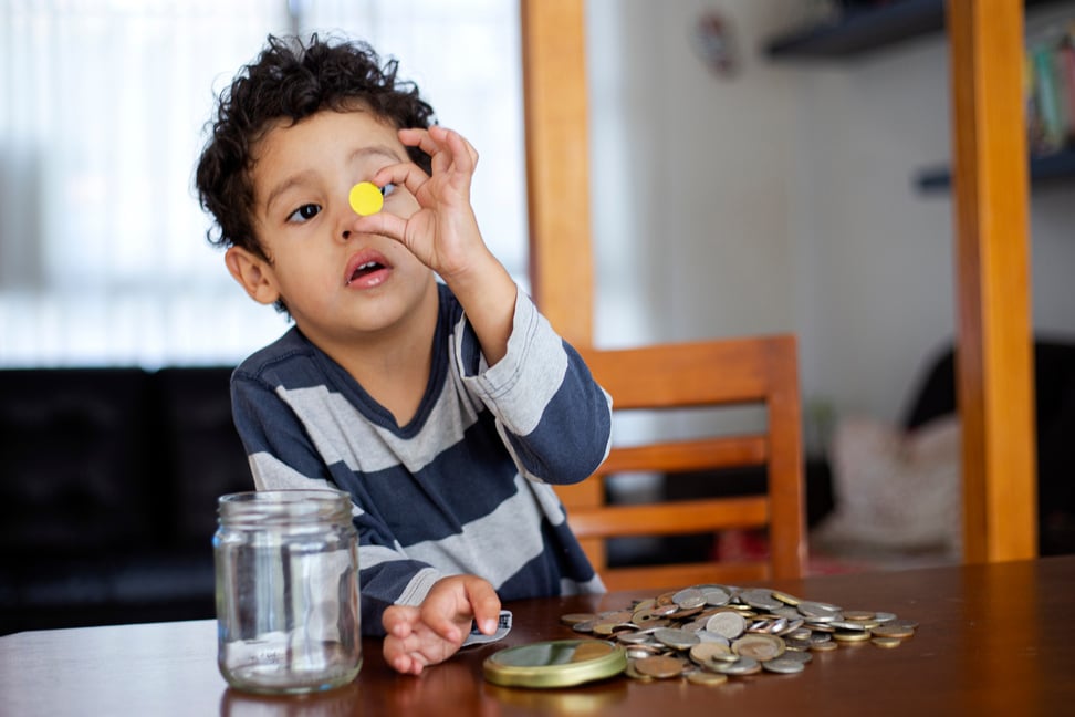 Child with coins